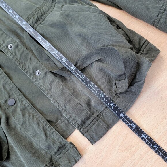 Loft Army Green Drawstring Utility Jacket Spring Casual Comfy | Size: XSmall - Picture 4 of 13